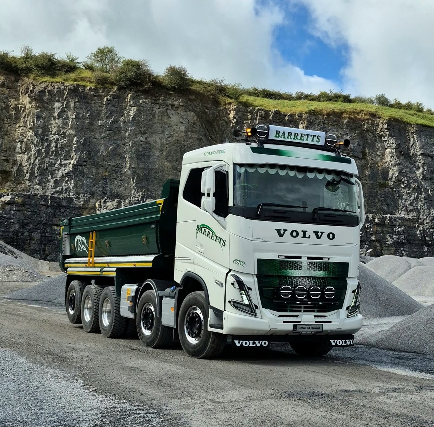 Barrett's Quarry Volvo truck at the quarry in Bangor, County Mayo